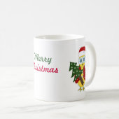 Eule in einer Weihnachtsmannmütze mit Weihnachtsba Kaffeetasse (VorderseiteRechts)