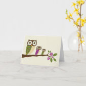 Eule in Folge Grußkarte Karte (Gelbe Blume)