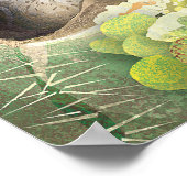 Eule in Kakteen - Poster (Ecke)