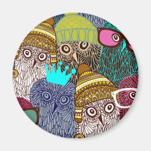 Eule in Krone Magnet