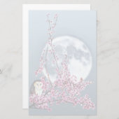 Eule in Pflaumenbaum Briefpapier (Vorne/Hinten)