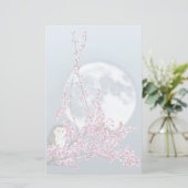 Eule in Pflaumenbaum Briefpapier (Stehend Vorderseite)