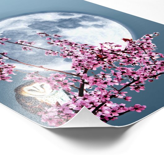 Eule in Pflaumenbaum Fotodruck (Ecke)