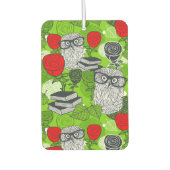 Eule in rote Rosen Autolufterfrischer (Vorderseite)