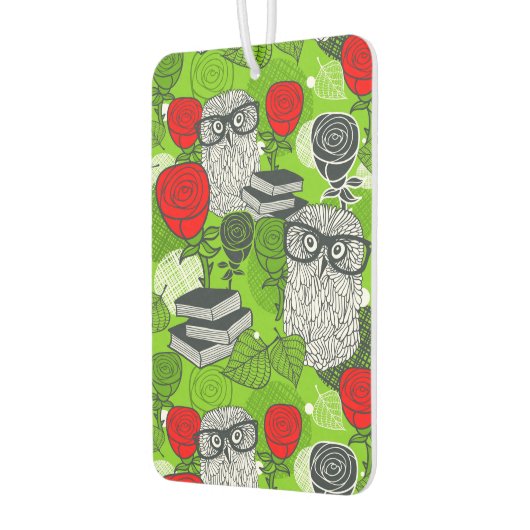 Eule in rote Rosen Autolufterfrischer (Links)