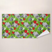 Eule in rote Rosen Badehandtuch (Badehandtuch)