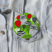 Eule in rote Rosen Button (Beispiel)