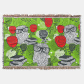 Eule in rote Rosen Decke (Vorderseite)