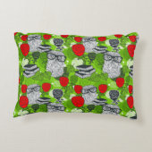 Eule in rote Rosen Dekokissen (Rückseite)