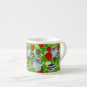 Eule in rote Rosen Espressotasse (Vorderseite Rechts)