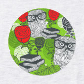 Eule in rote Rosen Etiketten (Design 1)