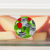 Eule in rote Rosen Etiketten (Befestigt)