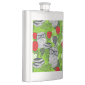 Eule in rote Rosen Flachmann (Rechts)