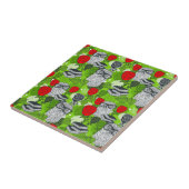 Eule in rote Rosen Fliese (Seite)