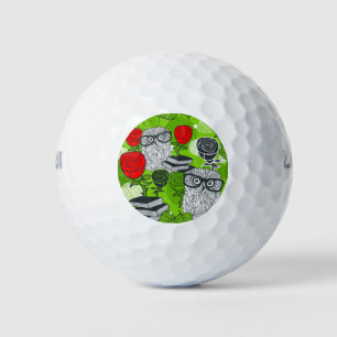 Eule in rote Rosen Golfball