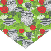 Eule in rote Rosen Großer Tischläufer (Ecke)