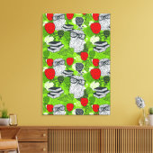 Eule in rote Rosen Leinwanddruck (Insitu (Wohnzimmer))