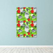 Eule in rote Rosen Leinwanddruck (Insitu (Holzboden))