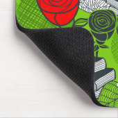 Eule in rote Rosen Mousepad (Ecke)