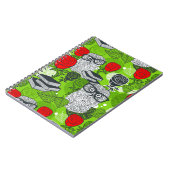 Eule in rote Rosen Notizblock (Linke Seite)