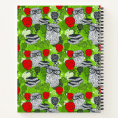 Eule in rote Rosen Notizblock (Rückseite)