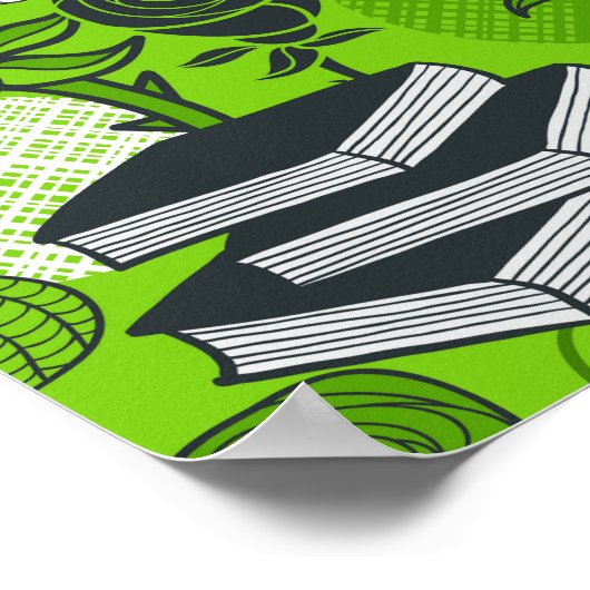 Eule in rote Rosen Poster (Ecke)