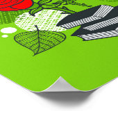 Eule in rote Rosen Poster (Ecke)