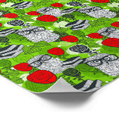 Eule in rote Rosen Poster (Ecke)