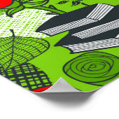 Eule in rote Rosen Poster (Ecke)