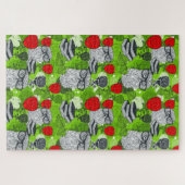 Eule in rote Rosen Puzzle (Horizontal)