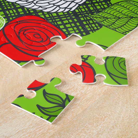 Eule in rote Rosen Puzzle (Seite)