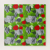 Eule in rote Rosen Puzzle (Horizontal)