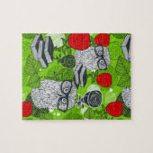 Eule in rote Rosen Puzzle (Horizontal)