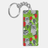 Eule in rote Rosen Schlüsselanhänger (Vorderseite links)