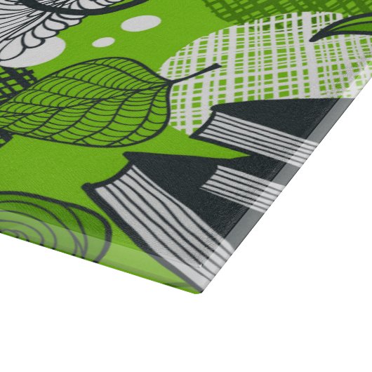 Eule in rote Rosen Schneidebrett (Ecke)