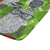 Eule in rote Rosen Schneidebrett (Ecke)