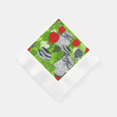 Eule in rote Rosen Serviette (Ecke)