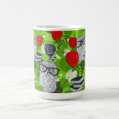 Eule in rote Rosen Verwandlungstasse (Zentrum)