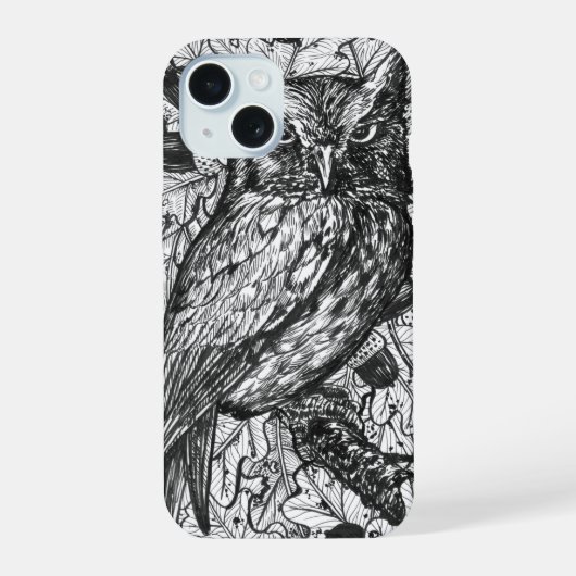 Eule iPhone 15 Hülle (Rückseite)