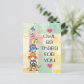 "Eule ist dort für Sie" Postkarte (Stehend Vorderseite)