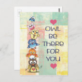 "Eule ist dort für Sie" Postkarte (Vorne/Hinten)