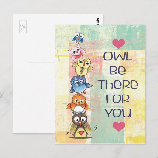 "Eule ist dort für Sie" Postkarte (Vorne/Hinten)