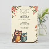 Eule ist immer bei Ihnen. Einladung (Stehend Vorderseite)