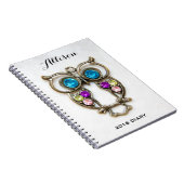 Eule Jewerly Foto-bunte Augen und Flügel Notizblock (Rechte Seite)