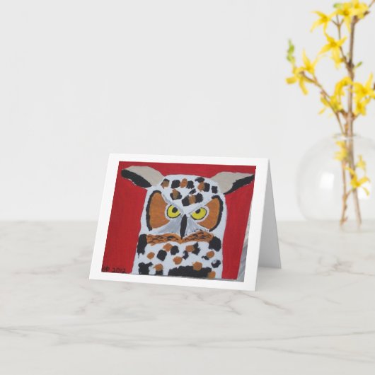 Eule Karte (Gelbe Blume)