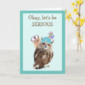 Eule, Kätzchen und Maus werden gut Karte (Gelbe Blume)