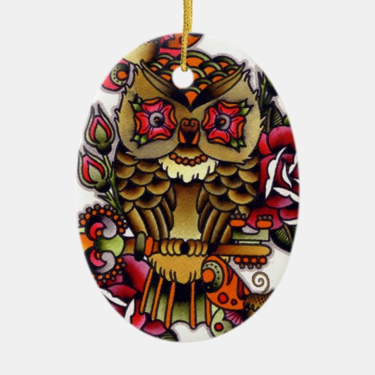 Eule Keramik Ornament (Vorne)