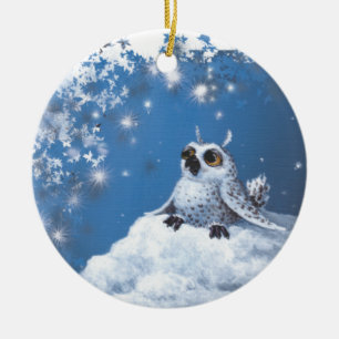 Eule Keramikornament