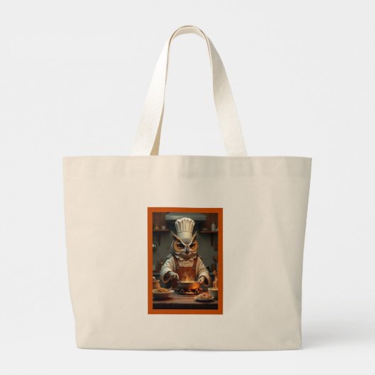 Eule-Koch-Totentasche Jumbo Stoffbeutel (Rückseite)