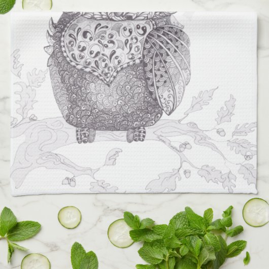 Eule Küchentuch (Gefaltet)